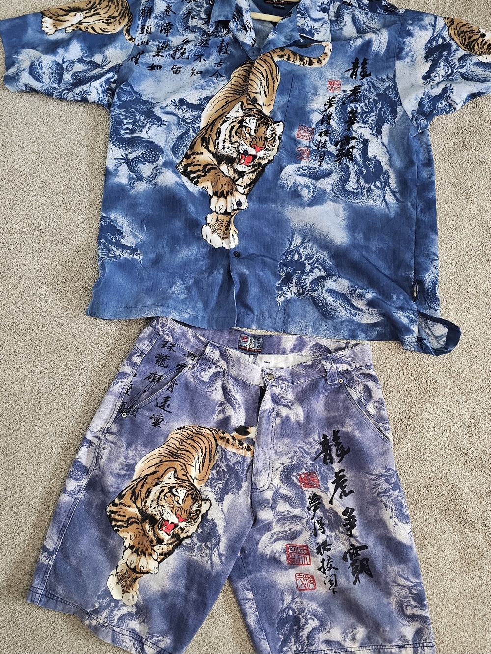 #Impaq #sportswear Blue Tiger🐯 Print  Shirt & Shorts Set
